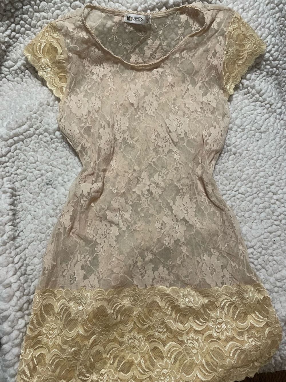 Lace Overlay top in Cream